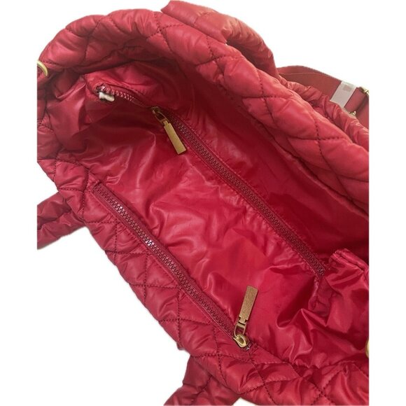 Jill & Ally Quilted Nylon Tote Bag Red NWT - Picture 5 of 10